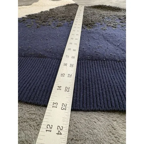 Lululemon Women's Ombre Knit Textured Turtleneck Sweater Size 14 Blue White Gray - Picture 8 of 8